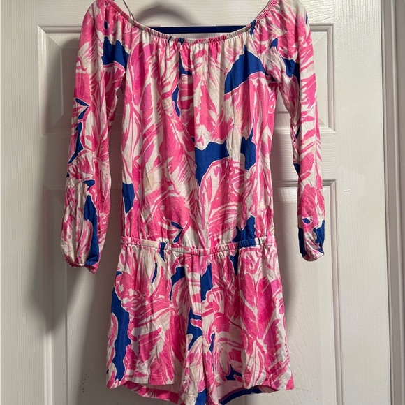 Lilly Pulitzer Pink and Blue Floral Jumpsuit - Size XXS - Picture 1 of 5